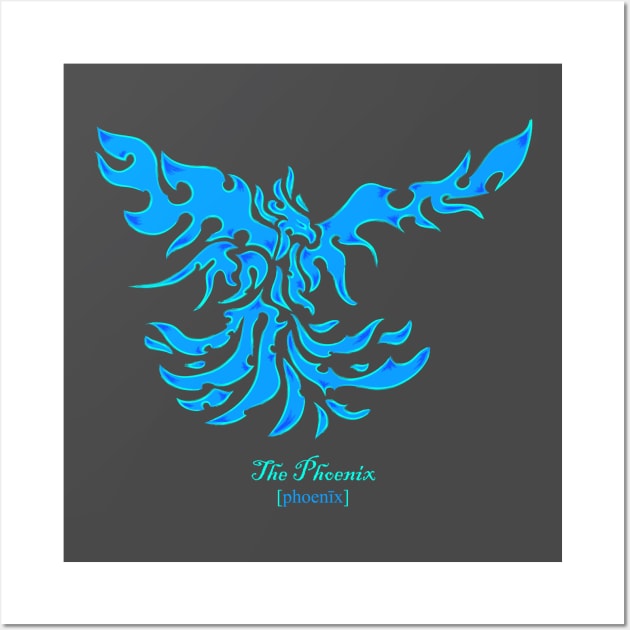 The Phoenix - Blue Wall Art by Ravendax